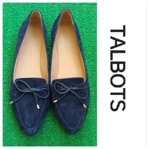 TALBOTS pointed toe leather flats